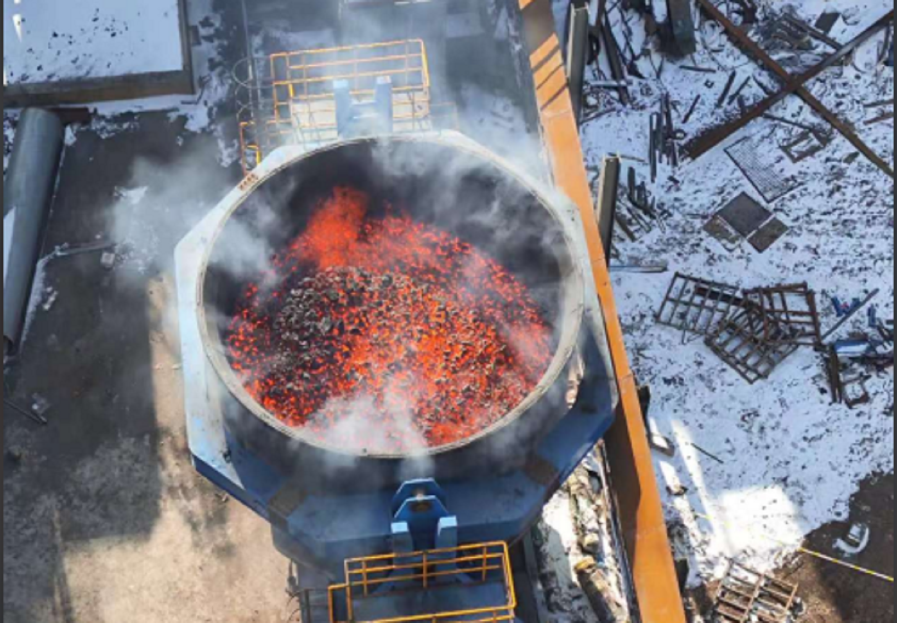 2024年3月1日 山西祥源125th干熄焦烘炉结束 装入第一罐红焦